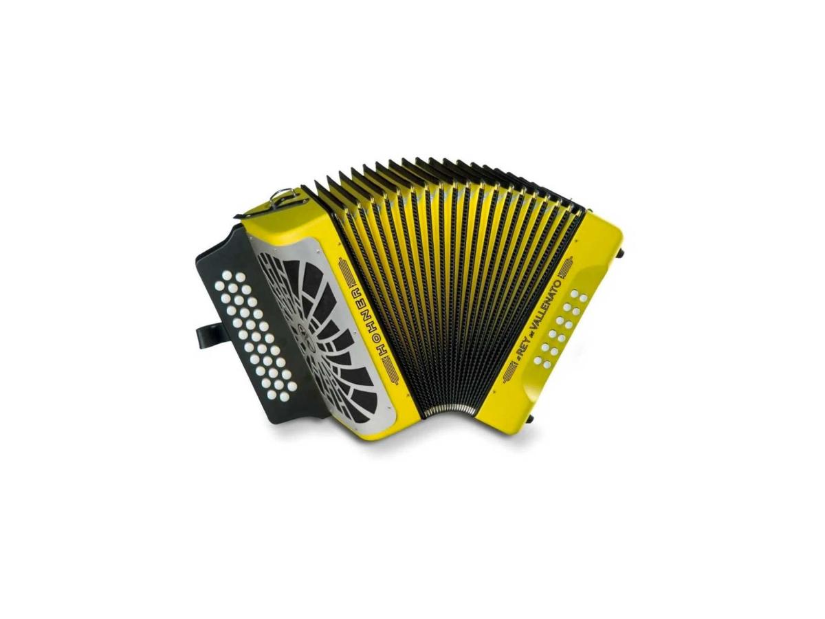 Hohner Concertina El Rey del Vallenato Yellow (Sol Dó Fá) BimotorDJ